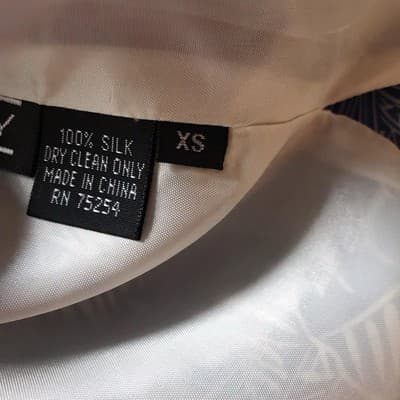 Vintage Blue & White Silk Camisole Tank Blouse Shirt Elegant Classic Top XS - Thumbnail 4