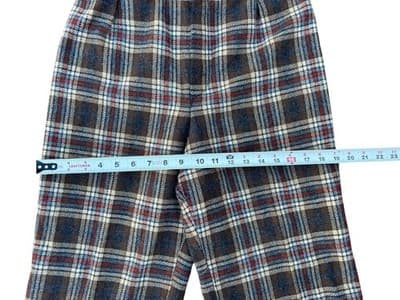 VINTAGE 1970’s PLAID TWEED FLARE LEG PANTS SLACKS HIGH WAIST BOHO PREP ACADEMIA - Thumbnail 11