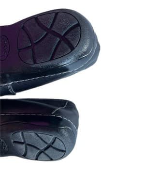 B.O.C. Black Genuine Leather Shoes 7.5 Women’s Loafers Slip On Casual Clogs - Thumbnail 7