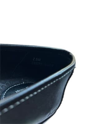 B.O.C. Black Genuine Leather Shoes 7.5 Women’s Loafers Slip On Casual Clogs - Thumbnail 2