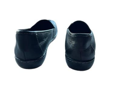 B.O.C. Black Genuine Leather Shoes 7.5 Women’s Loafers Slip On Casual Clogs - Thumbnail 5