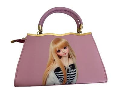 Rare Pink Big Eye Doll Purse Handbag Kawaii Rave Pastel Kitsch Novelty Rainbow - Thumbnail 3