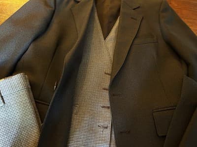 38 Vintage 1970’s 4 Piece Men’s Pimp Leisure Suit Vest Jacket Pants Knit Brown - Thumbnail 12