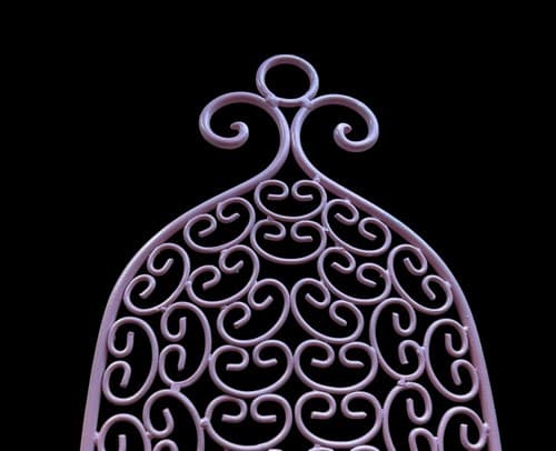 Vintage Pink Wall Hanging Wrought Iron Candle Holder Candelabra Home Decor - Thumbnail 5