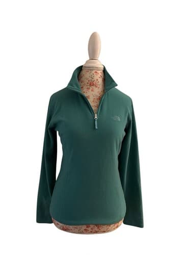 North Face Fleece Jacket Aqua Green Soft XS/S Pullover Sweatshirt - Thumbnail 6