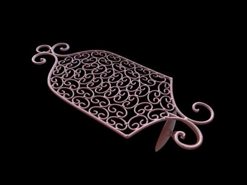 Vintage Pink Wall Hanging Wrought Iron Candle Holder Candelabra Home Decor - Thumbnail 8