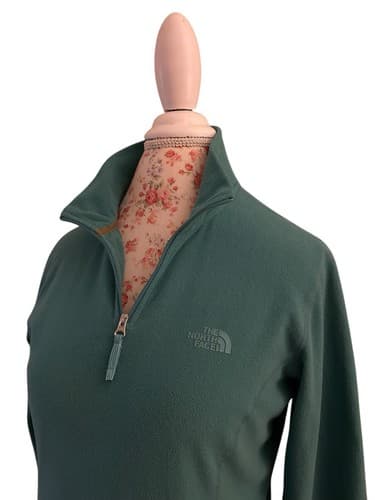 North Face Fleece Jacket Aqua Green Soft XS/S Pullover Sweatshirt - Thumbnail 7