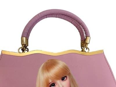 Rare Pink Big Eye Doll Purse Handbag Kawaii Rave Pastel Kitsch Novelty Rainbow - Thumbnail 4