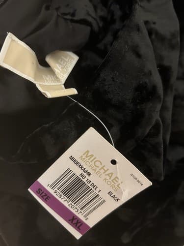 MICHAEL KORS Women's Black Halter Neck Velvet Belted Jumpsuit XXL NWT Logo Belt - Thumbnail 5