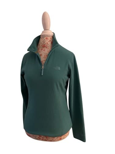 North Face Fleece Jacket Aqua Green Soft XS/S Pullover Sweatshirt - Thumbnail 5