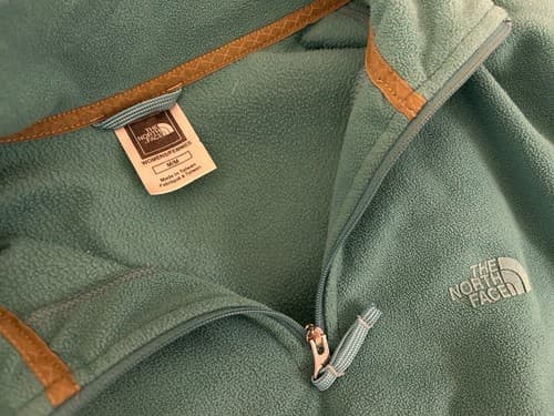 North Face Fleece Jacket Aqua Green Soft XS/S Pullover Sweatshirt - Thumbnail 4