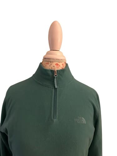 North Face Fleece Jacket Aqua Green Soft XS/S Pullover Sweatshirt - Thumbnail 3