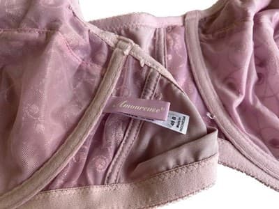 Amoureuse Embroidery Unlined Full Coverage Underwire Bra 48B Purple Lavender - Thumbnail 4