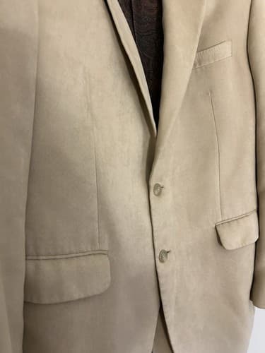 Ralph Lauren Men’s Sport Coat Beige Brown Tan Ultra Suede Jacket Blazer 46 Chest - Thumbnail 5