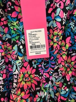 NWT Lilly Pulitzer Tamie Off-The-Shoulder Dress Feeling Fintastic Puffed Sleeves - Thumbnail 6