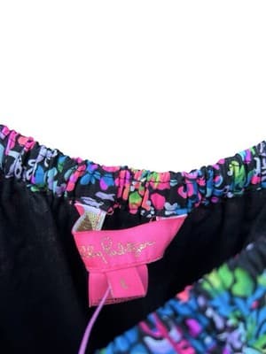 NWT Lilly Pulitzer Tamie Off-The-Shoulder Dress Feeling Fintastic Puffed Sleeves - Thumbnail 3