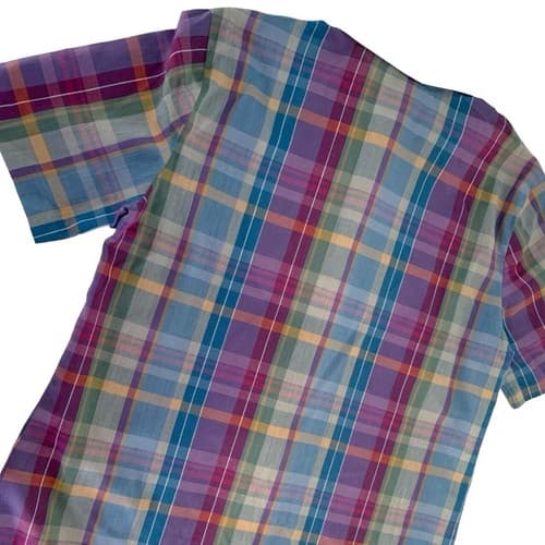 Vintage Women’s Plaid Blouse Collegiate Pin Tucked Bib Front Boho Bohemian Fall - Thumbnail 4