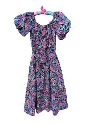NWT Lilly Pulitzer Tamie Off-The-Shoulder Dress Feeling Fintastic Puffed Sleeves - Thumbnail 2