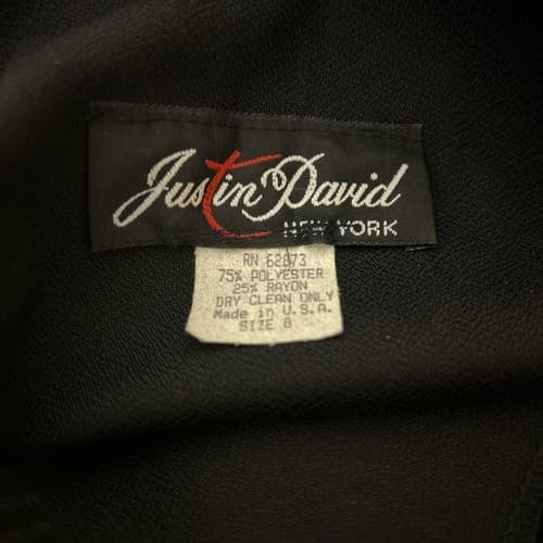 Vintage Justin David New York Black Peplum Jacket Huge Satin Bow 8 Avant Garde - Thumbnail 5