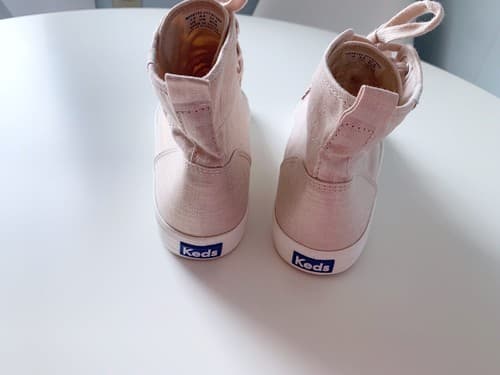 Keds 7 High Top Pale Gold Blush Metallic Booties Boots Tennis Shoe Sneakers NEW - Thumbnail 4