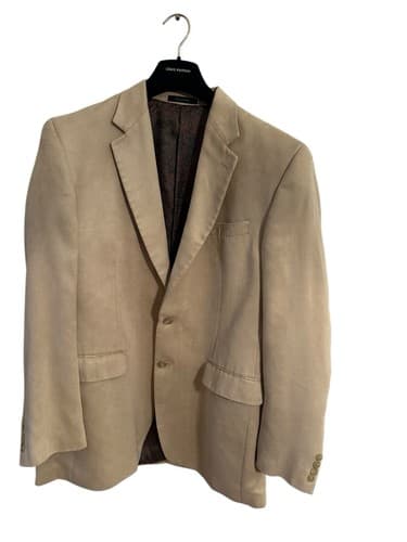 Ralph Lauren Men’s Sport Coat Beige Brown Tan Ultra Suede Jacket Blazer 46 Chest - Thumbnail 3