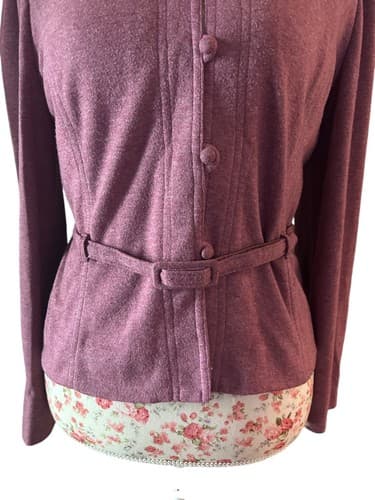 Vintage Leslie Fay 1970’s 1980’s Mauve Rose Belted Fitted Jacket Fall Winter - Thumbnail 3