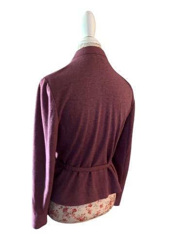 Vintage Leslie Fay 1970’s 1980’s Mauve Rose Belted Fitted Jacket Fall Winter - Thumbnail 4