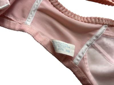 Vintage Pinup Bombshell Bra 1950’s 1960’s Pink Lace Lingerie 34B Romantic - Thumbnail 7