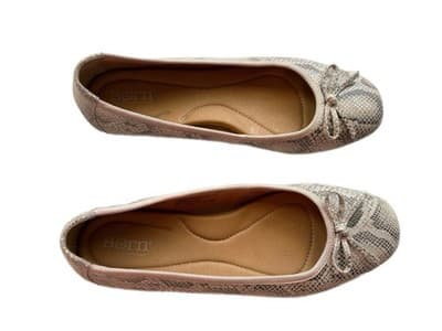 BORN Size 8.5 Genuine Leather Ballet Flats Women’s Shoes Black Beige Slip On - Thumbnail 5