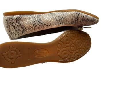 BORN Size 8.5 Genuine Leather Ballet Flats Women’s Shoes Black Beige Slip On - Thumbnail 2