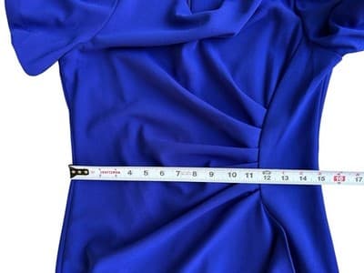 STUNNING DKNY ROYAL BLUE DRESS PUFFED SLEEVES SIZE 8 STRETCH SPRING SUMMER - Thumbnail 5