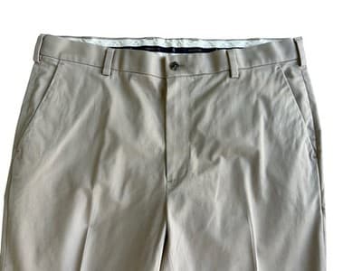 38 X 30 BROOKS BROTHERS Chino Khaki Pants Mens Slacks Stretch Clark Fit - Thumbnail 3
