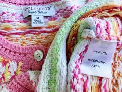 Pastel Spring Pink & Aqua Cardigan Sweater Appleseed's Limited Edition M Cotton - Thumbnail 6