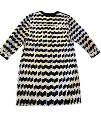 Crown & Ivy Size 14 Women’s Black And White Chevron Shift Dress Spring Summer - Thumbnail 2