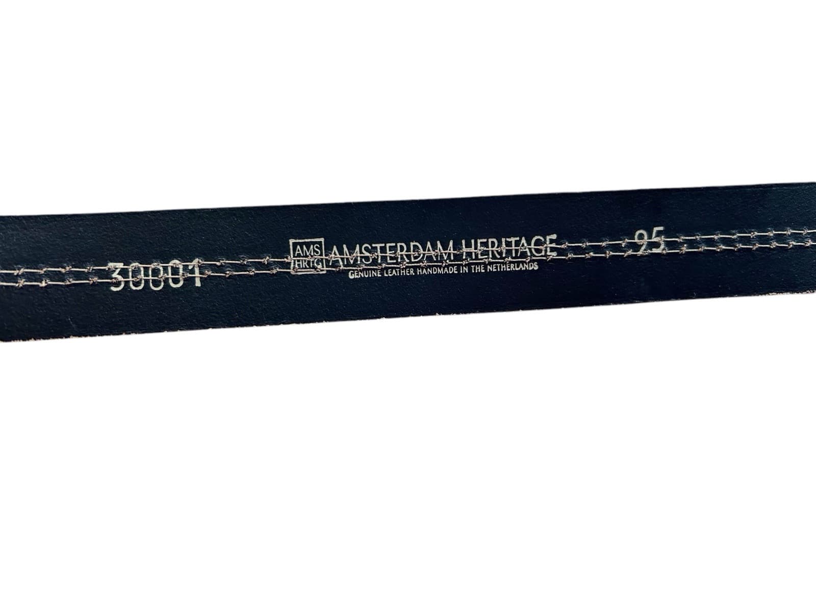 Amsterdam Heritage Made In The Netherlands Men Belt Gray Tan Genuine Leather 95 - Thumbnail 5