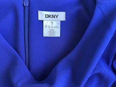 STUNNING DKNY ROYAL BLUE DRESS PUFFED SLEEVES SIZE 8 STRETCH SPRING SUMMER - Thumbnail 6
