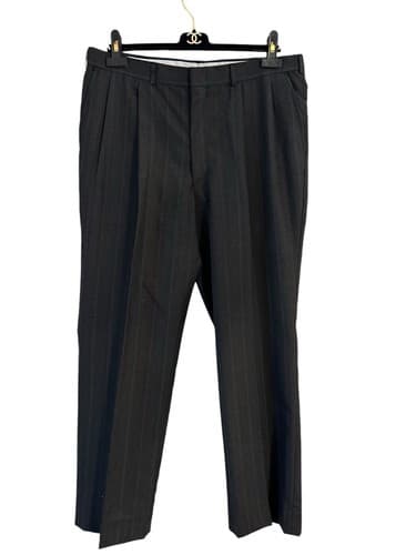 44R Towncraft Men’s Suit Dark Gray With Blue & Burgundy Pinstripe 2 Piece Pants - Thumbnail 7
