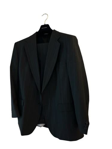 44R Towncraft Men’s Suit Dark Gray With Blue & Burgundy Pinstripe 2 Piece Pants - Thumbnail 3