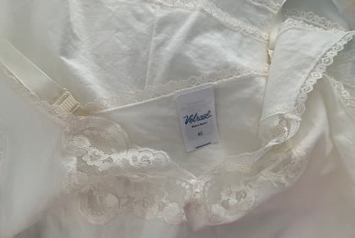 Vintage Womens Cream Cotton Camisole By Velrose Size 40 Lace Trim Lingerie - Thumbnail 3