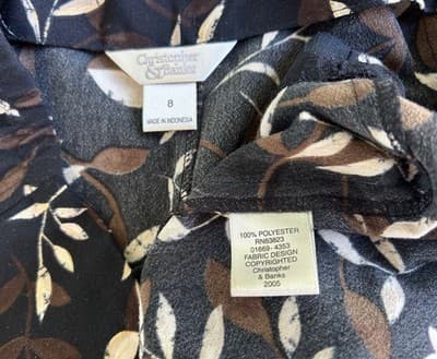 Christopher & Banks Women’s Long Black Skirt Size 8 Leaf Print Midi Beige Cream - Thumbnail 3