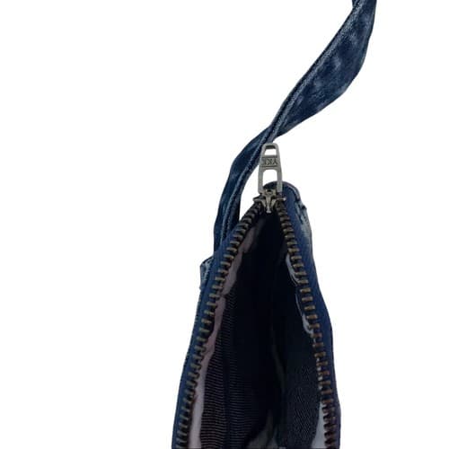 Vintage Acid Washed Denim Blue Jean Fanny Pack Coin Purse Pouch Adjustable Belt - Thumbnail 3