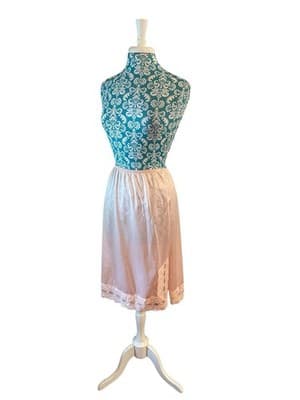 Vintage Pastel Peachy Pink Half Slip Skirt Romantic Lingerie JC Penney Medium - Thumbnail 9
