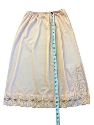 Vintage Pastel Peachy Pink Half Slip Skirt Romantic Lingerie JC Penney Medium - Thumbnail 10