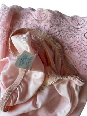 Vintage Pastel Peachy Pink Half Slip Skirt Romantic Lingerie JC Penney Medium - Thumbnail 3