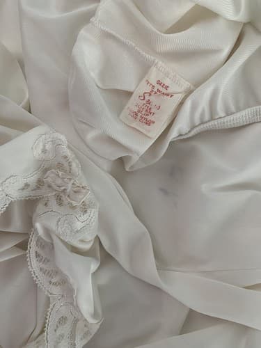 Vintage Sears Cream Half Slip Maxi Ivory Fits Waist 27-29” Bow Skirt Lingerie - Thumbnail 2