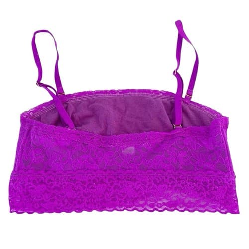 Victorias Secret Bralette Top Purple Lace Bandeau Crop Top Lingerie - Thumbnail 2