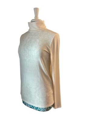 Madewell NWT Size Large Turtleneck Top Cream Blouse Layering Shirt Fall Winter - Thumbnail 5
