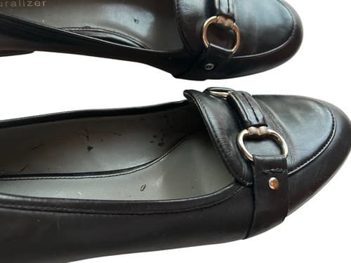 Naturalizer Black Genuine Leather Loafer 10 Silver Horsebit Old Money Shoes - Thumbnail 5