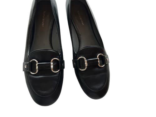 Naturalizer Black Genuine Leather Loafer 10 Silver Horsebit Old Money Shoes - Thumbnail 3