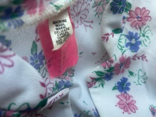 Vintage 1970’s Dress Pleated Skirt Belted Junior Women’s 3 Pink Blue Teal Floral - Thumbnail 12